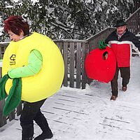 Apfel im Schnee