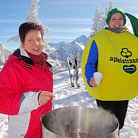 Apfel im Schnee